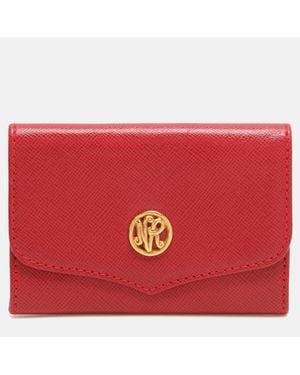 Nina Ricci Leather Card Case Wallet - Red