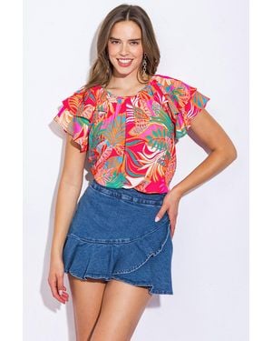 TRUEDAMES On My Mind Woven Top - Blue