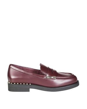 Ash Soft And Shiny Leather Moccasin - Purple