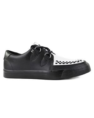 T.U.K Footwear Tuk Pointed Creeper Sneaker Leather Platform Shoes - Black