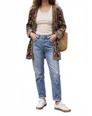 Seventy Embroidered Velvet Coat - Blue