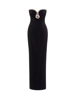 Saiid Kobeisy Strapless Dress With Crystal Embellishment - Black
