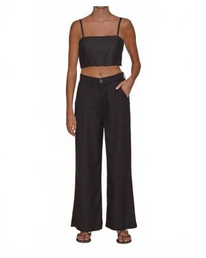 Le Jean Jude Linen Trouser - Black