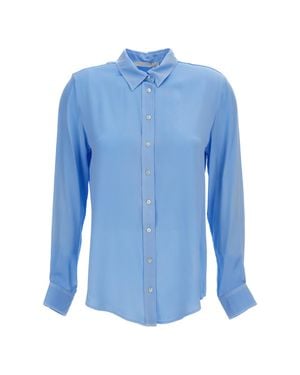 Q-WINS Clear Long-Sleeve Shirt With Classic Collar - Blue