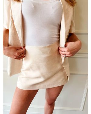 Habitual Effortlessly Polished Linen Skirt - Natural