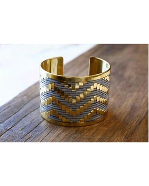 Panache Chevron Cuff Bracelet - Black