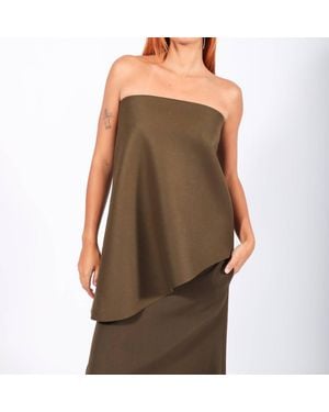 Calcaterra Wave Bustier Top - Brown