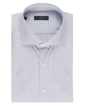 Fay Striped Cotton Shirt - Blue