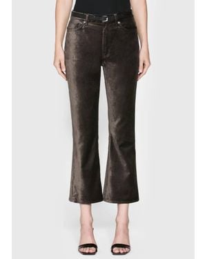 FRAME Le Crop Mini Boot Velvet Pants - Black