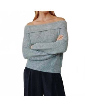 Bella Dahl Off Shoulder Sweater - Gray