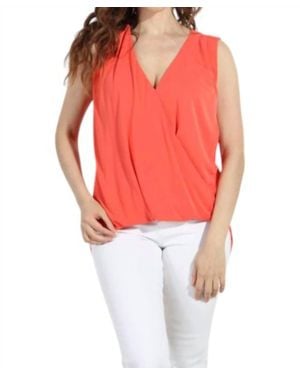 Veronica M Everyday Cupro Surplice Tank - Red