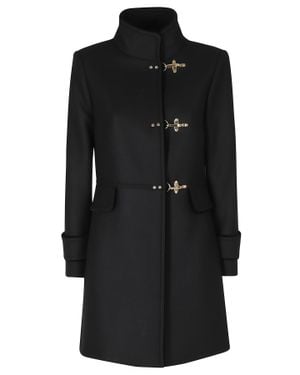 Fay Virginia Campus Virgin Wool-Blend Coat - Black