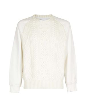 Neil Barrett Cable Knit Hybrid Raglan - White