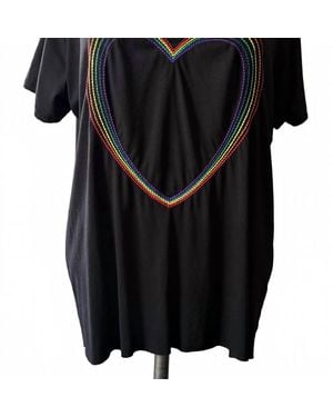 Lauren Moshi Elara Heart Short Sleeve Top - Black