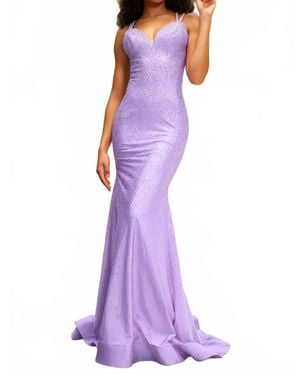 Sherri Hill V-Neck Fitted Gown - Purple