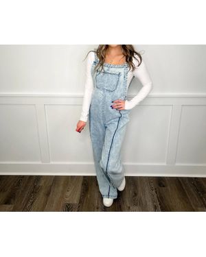 Bibi Cotton Denim Overall Jumpsuit - Blue