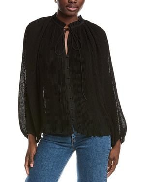 Maje Plisse Shirt - Black