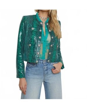 L'Agence Jayde Collarless Jacket - Green