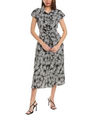 Gracia Floral Print Shirtdress - Gray