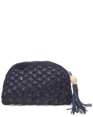 Mar Y Sol Cleo Raffia Clutch - Blue