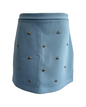 Maje Jizie Bee-Embellished Mini Skirt - Blue