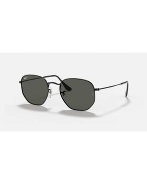 Ray-Ban Hexagonal Flat Lens Large Polarized Sunglasses Rb3548N 002/58 - Black