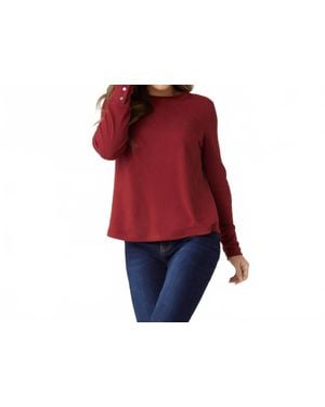 Coco + Carmen Alexis Super Soft Top With Snap Cuff - Red