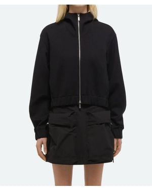 Helmut Lang Hooded Ponte Knit Jacket - Black