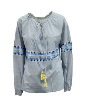 lemlem Mwali Poet Top - Blue