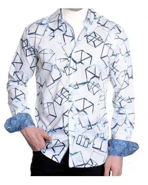Mizumi Couture Patterned Casual & Sport Shirt - Blue