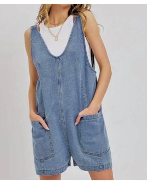 Sewn and Seen Overall Denim Romper - Blue