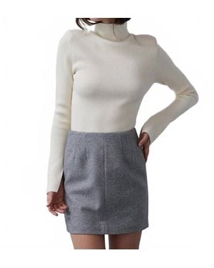 Crescent Lyla Wool Tweed Skirt - Gray