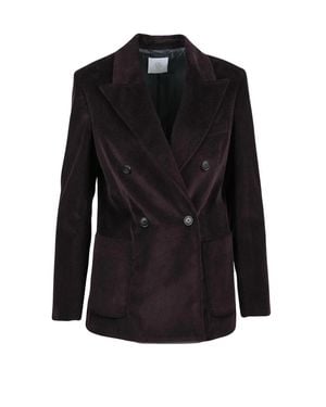 Eleventy Double-Breasted Corduroy Jacket With Tailored Fit And Lined Interior - Black