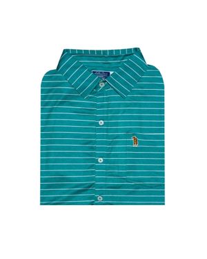 Southern Casanova Stripe Button Down Polo - Green