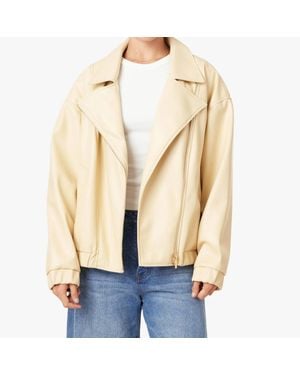 Habitual Oversized Moto Jacket - Natural