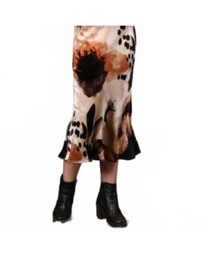 Bl-nk Bellona Bias Cut Skirt - Brown