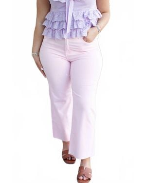 Charlie b Wide Leg Raw Edge Pant - Purple