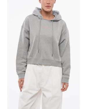 Stella McCartney Brushed Cotton Cropped Fit Hoodie - Gray