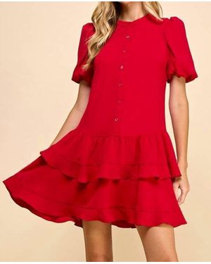 TCEC Tiered Skirt Button Down Dress