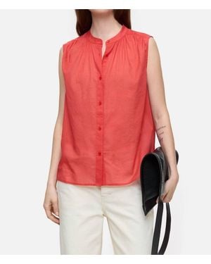 Closed Cotton Voile Gathered Blouse