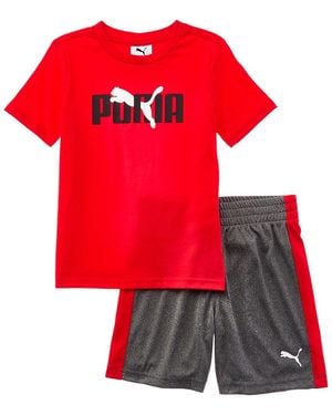 PUMA 2Pc T-Shirt & Short Set - Red