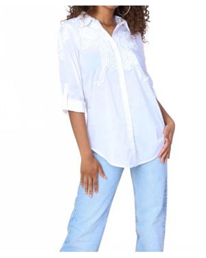 Funsport Frills Embroidered Blouse - Blue