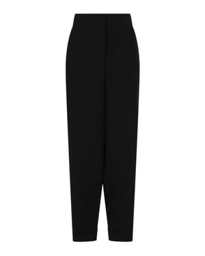Ferragamo Cuffed Wide-Leg Pants - Black