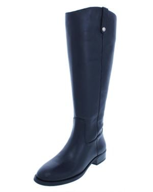 INC Fawne Wide Calf Leather Riding Boots - Blue