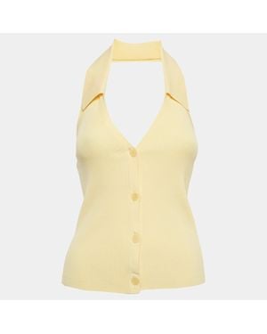 Sandro Knit Halter Neck Top - Yellow