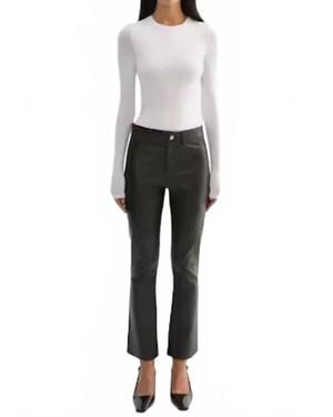 Lamarque Faris Stretch Leather Pants - Gray