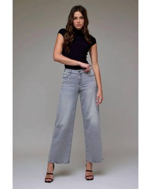 Hidden Jeans Nori Mid Rise Stretch Wide Leg Jeans - Gray