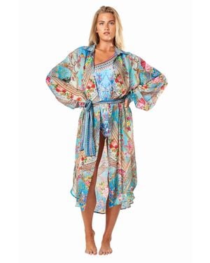 La Moda Clothing Ashley Relaxed Overshirt - Blue