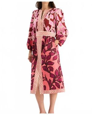 tyler boe Kelsey Cotton Print Midi Dress - Red
