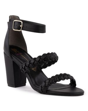 BC Footwear Wanna Be Braided Faux Leather Heels - Black